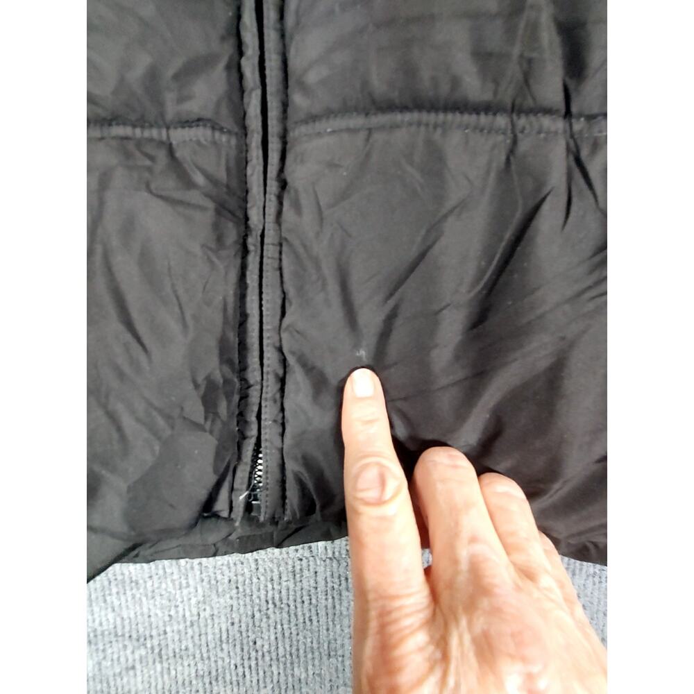 Zara Women's M Black Hooded Puffer Jacket Coat Heavy Quilted Streetwear Full Zip - Picture 10 of 11